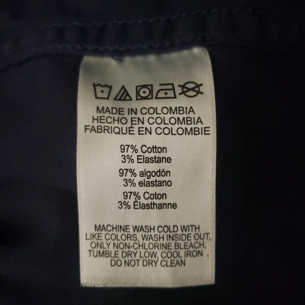 NWT Michael Kors Jacket L Navy Blue Cropped Cotton Stretch Gold Buttons